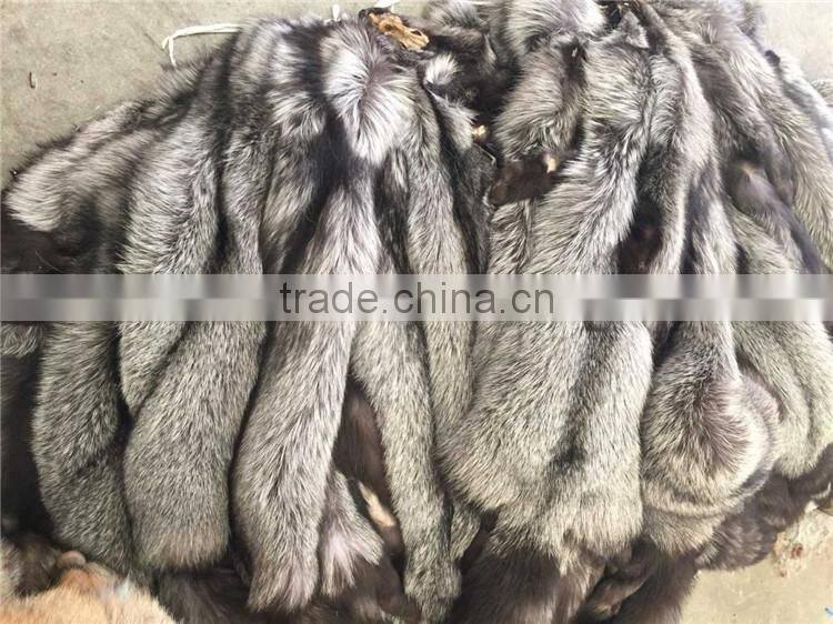 Wholesale Silver Real Fox Fur Skin Natural Color Animal Fur