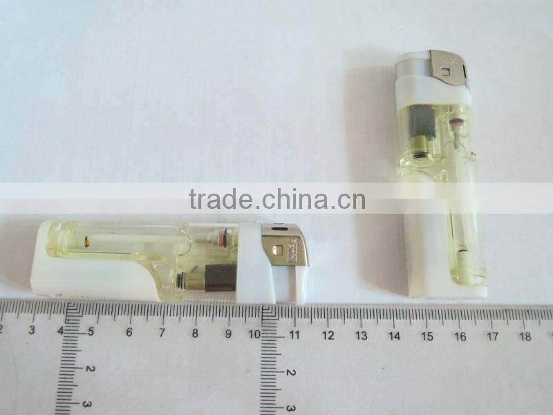plastic refillable electronic gas torch lighter with led flashlight