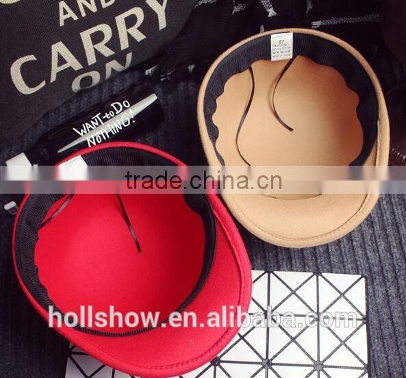 Outdoor Riding Hunting Vintage London Letter M Applique Women Wool Felt Equestrian Cap