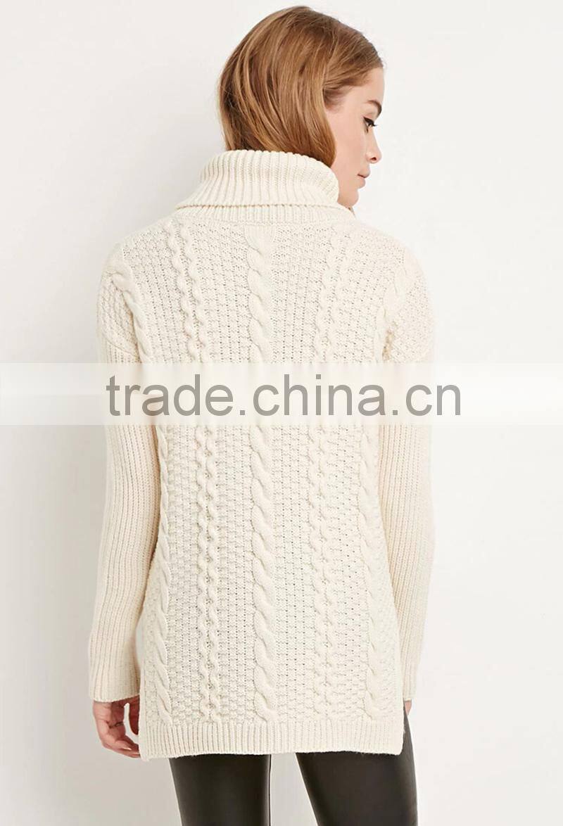 2016 New fashion design winter knitted wool cashmere woman sweater