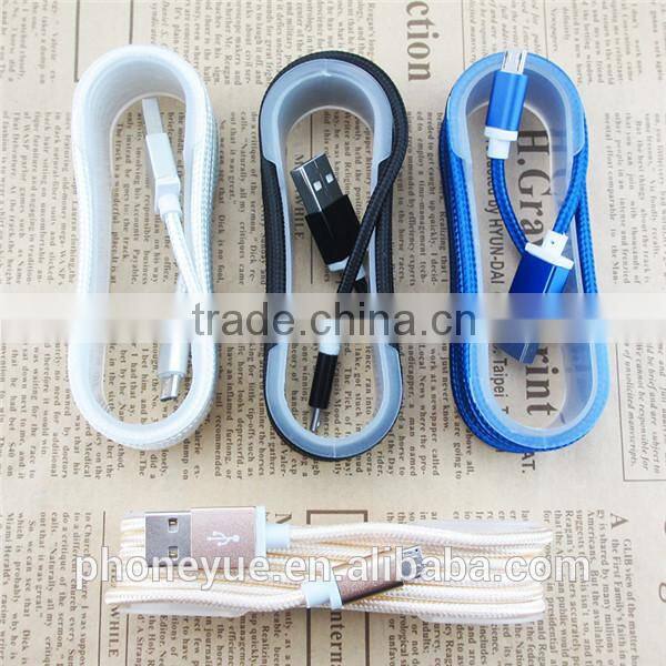 with pallet 1.5m line alloy nylon braided usb cable for samsung note5