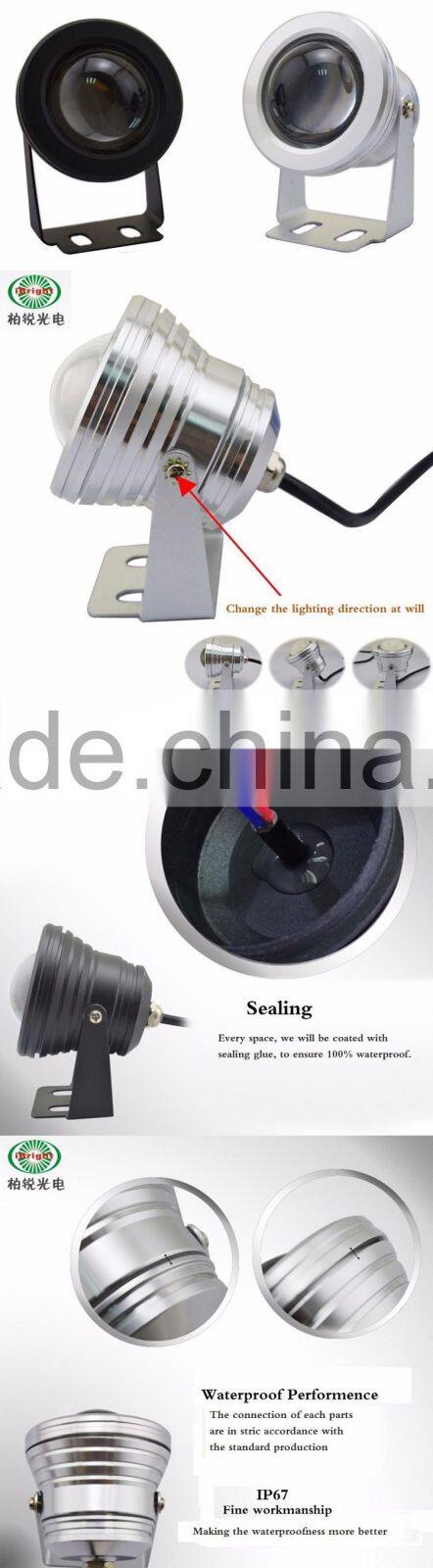 10W RGB LED underwater lighting 12v pool light IP67 Waterproof