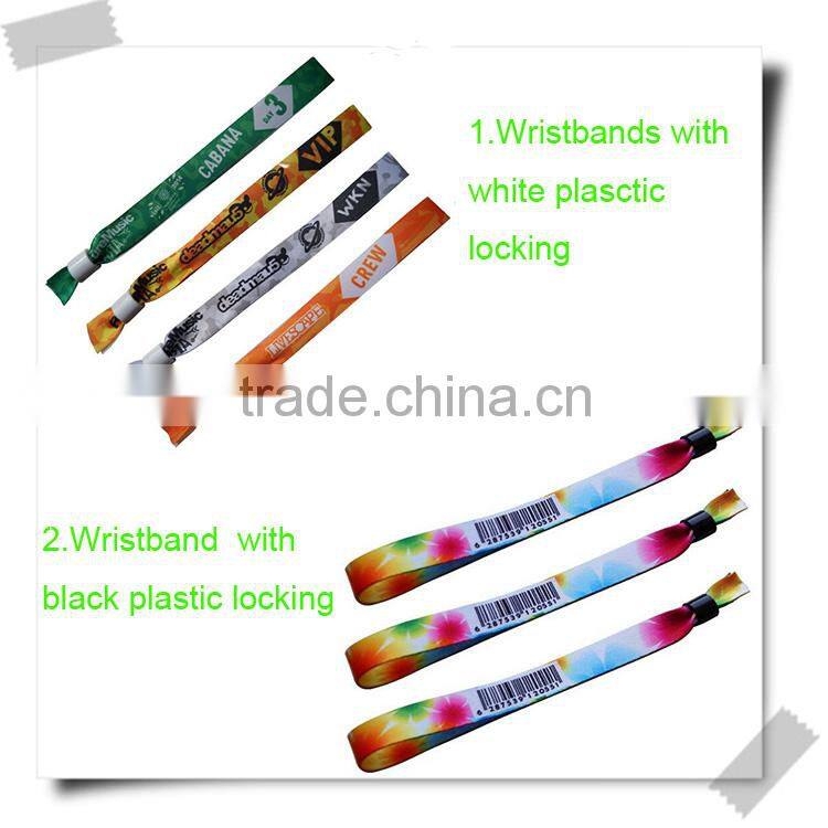 High quality plastic button woven wristband/custom woven wristband/woven wristband