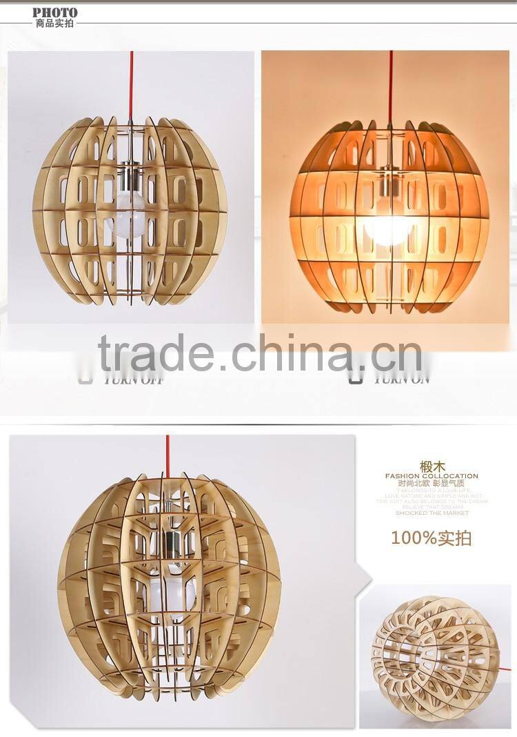 LED pendant light JK-8005B-35 Modern wooden shade pendant light for indoor