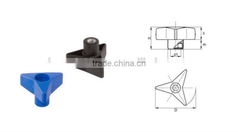 Three-star Plastic Knobs With Through Thread BK7.0020