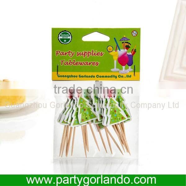 customized logo printing food cocktail wood flag pick