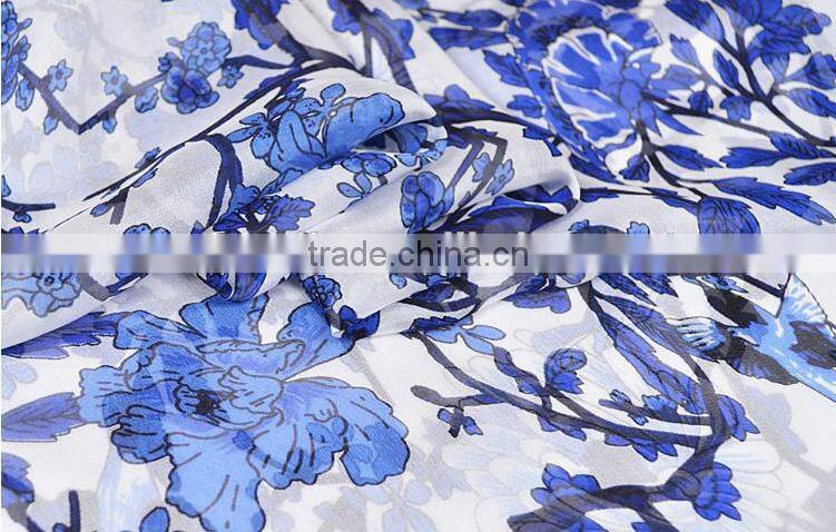 Quality and quantity assured silk chiffon floral printed fabric
