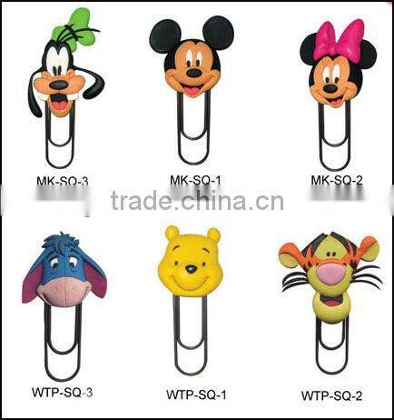 Custom design 3d rubber different shapes of bookmarks