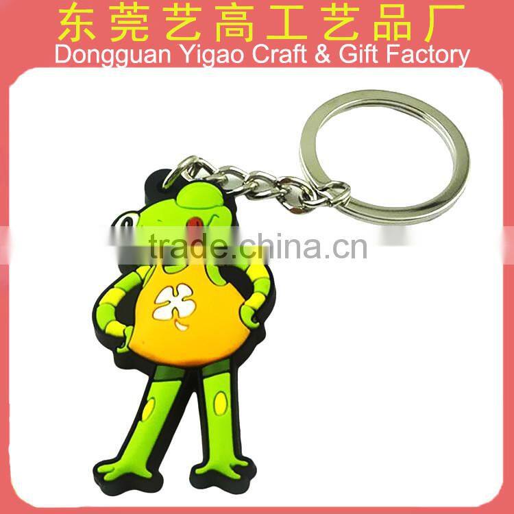 Factory wholesale 3d rubber animal shape keychain, lovely anime keyrings