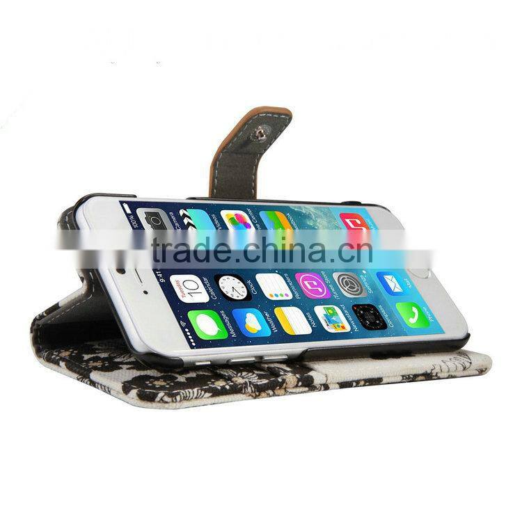 Premium Leather Case for iPhone 6, For iPhone 6 Case Cheap Leather/Canvas Leather Back Cover