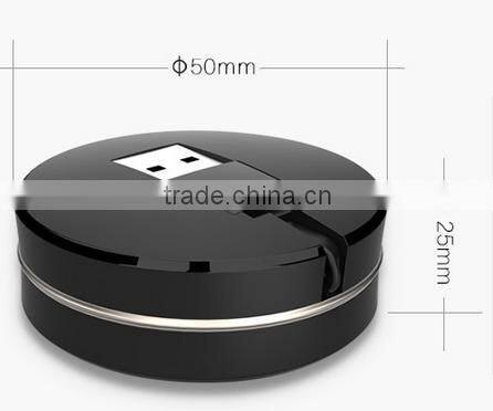 2 in 1 double interface compatible fast quick charger round usb telescopic data cable for iphone and Android mobile cell phone