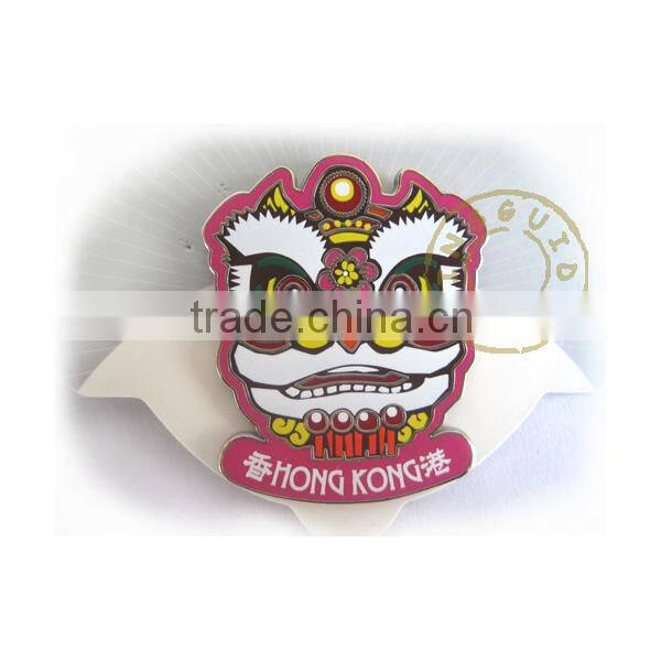 Customized Hongkong Facebook 2D Die-casting Plating Gold Badge Pin