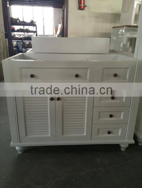 White bathroom cabinet/solid wood bathroom cabinet/wooden bathroom cabinet