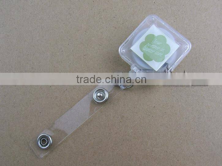 cheap square shape retractable id badge reels