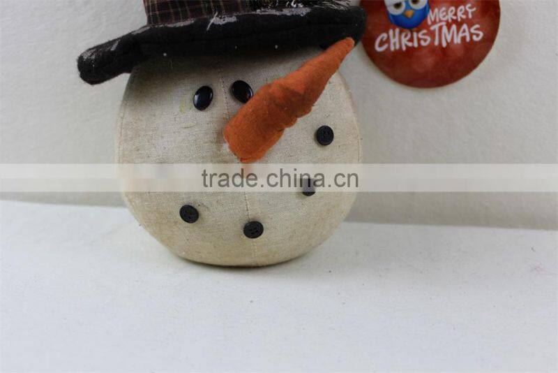 WHOLESALE 12" STANDING PLUSH SANTA SNOWMAN VINTAGE STYLE ORNAMENT