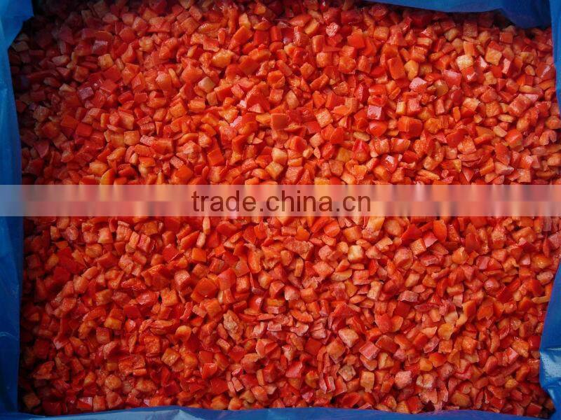 IQF frozen red pepper dice