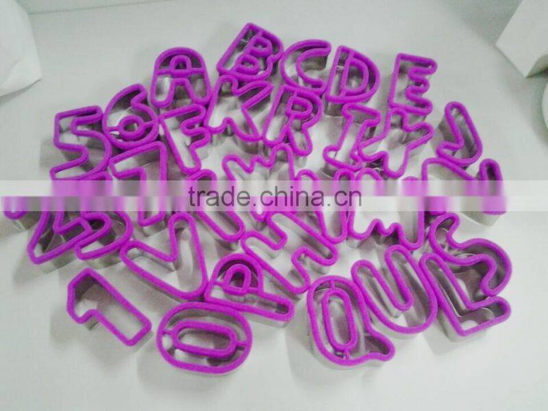 Custom Silicone Stainless Steel Alphabet Cookie Cutter
