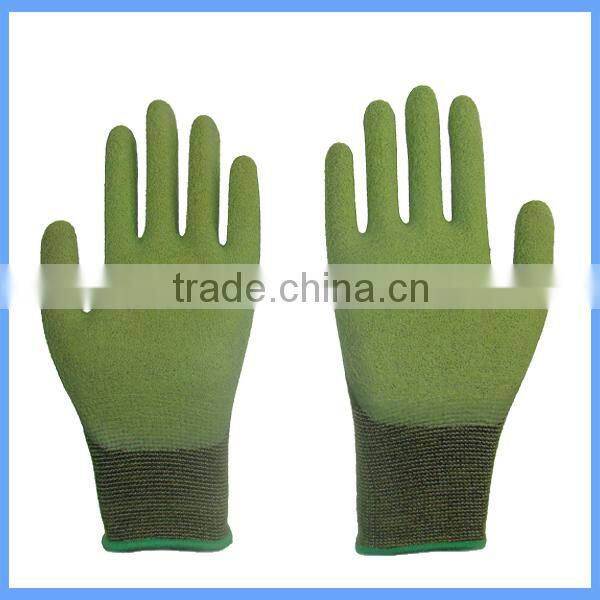 Wholesale Seamless Knitted Comfortable & Breathable Non Slip Grip Latex Palm Coated Bamboo Fiber Safety Gloves For Working