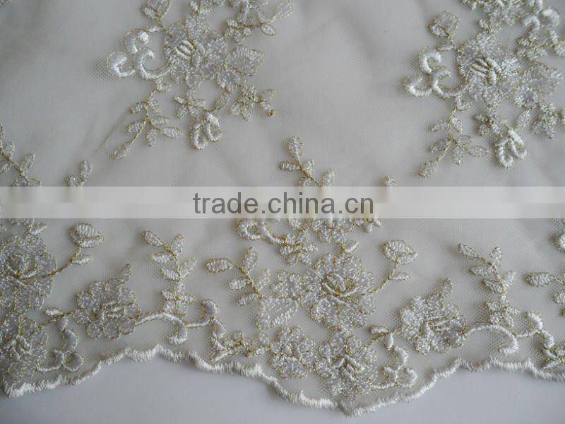 Roamtic floral design mesh embroidery lace bridal fabric