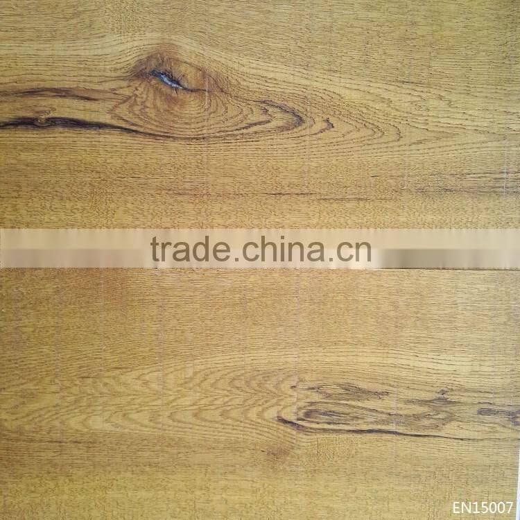Real Wood Saw Mark Oak Engineered Parquet Flooring