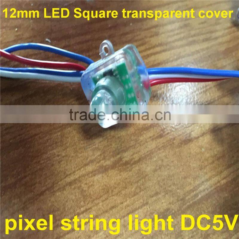 transparent cover Magenic color 0.3w/pc 12mm dc5v led pixel light string