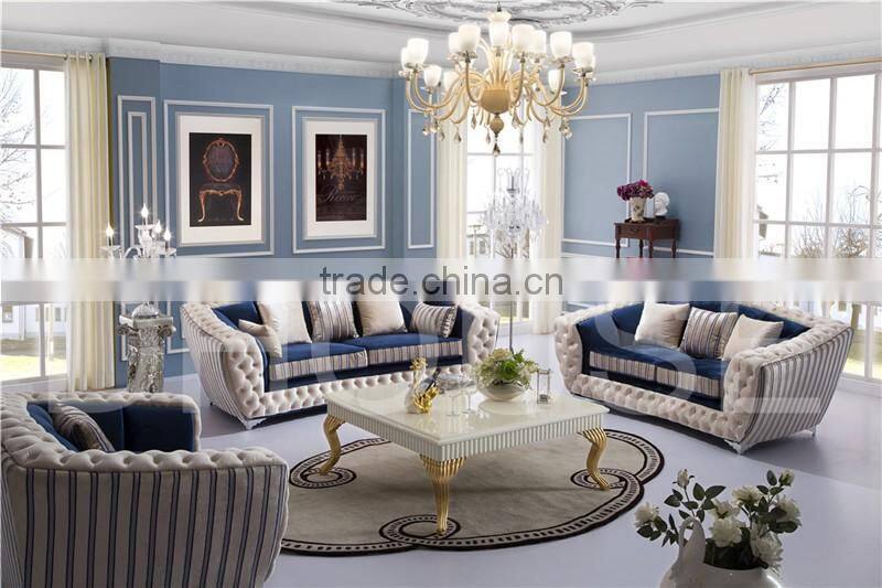 High quality post modern living room furniture sofa with crystal buttons/Chesterfield leather/fabric sofa AL044
