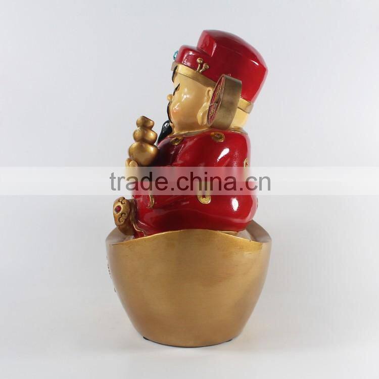 2016 Handmade Resin Chinese God Statue of Wealth,Lovely Resin God Figurine