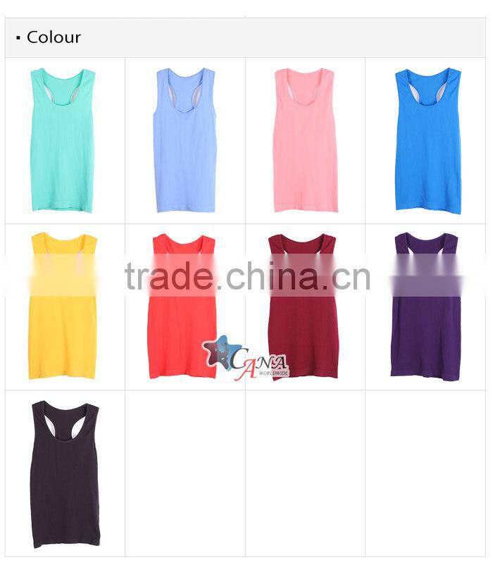 newest fashion pure color polyester seamless tank top for workout
