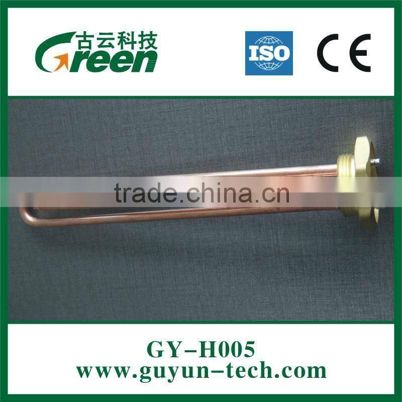 Straight copper Heating element tube with 1 1/4'' brass flange