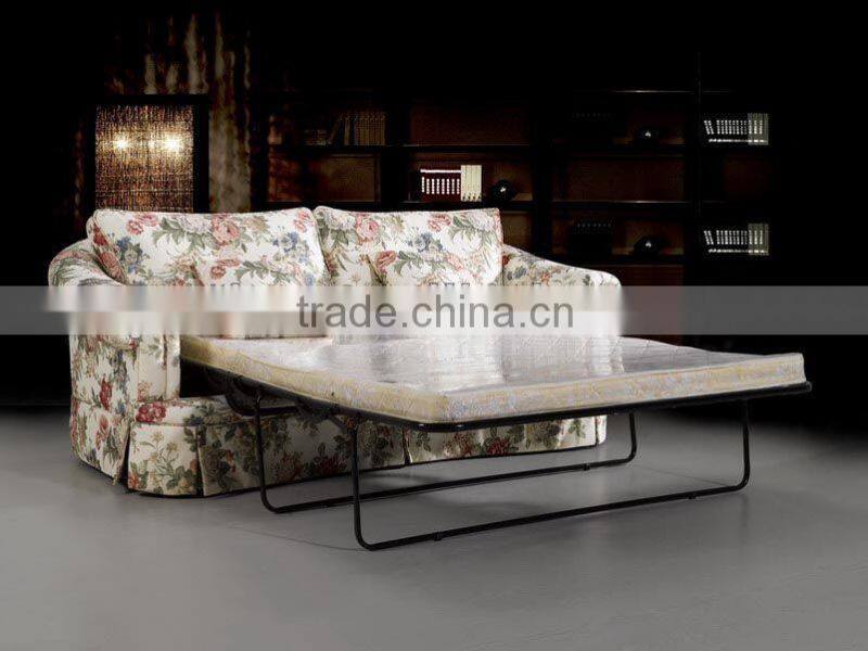 hot sale prinrte design folding upholstered sofa bed with mattress