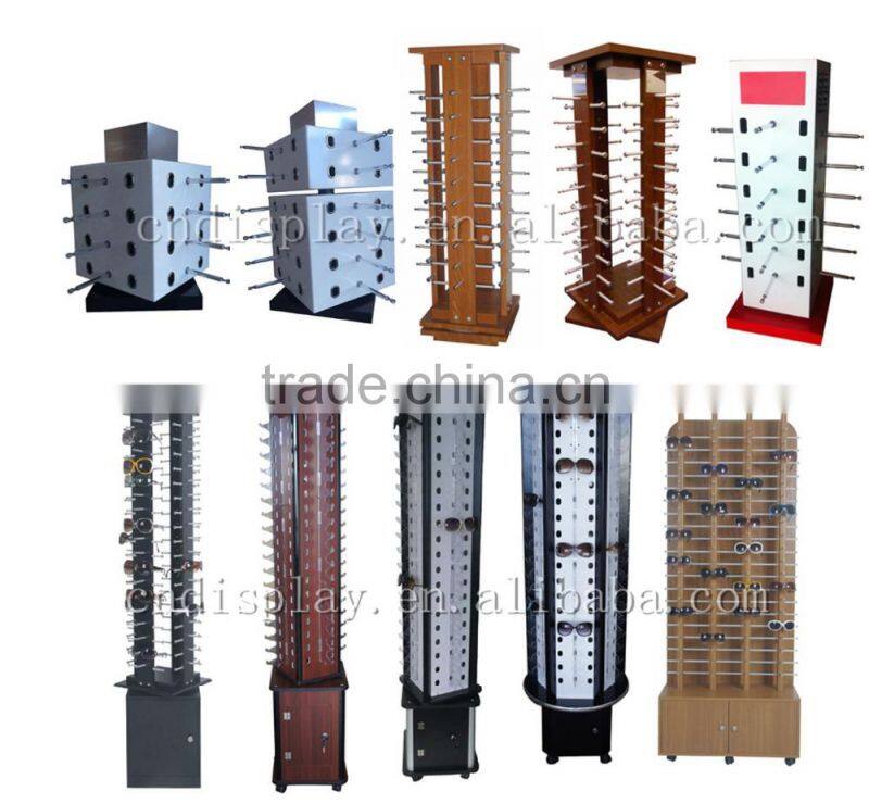 New arrive! 108pcs 6 side wooden sunglasses display stand for sale