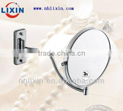 swing metal arm plug-in lighted vanity mirror 8" cosmetic mirror