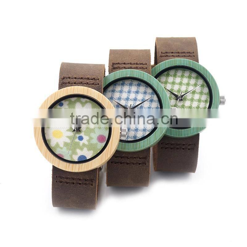WJ-5353 Japan movement newest special genuine leather strap wood dial unisex watches