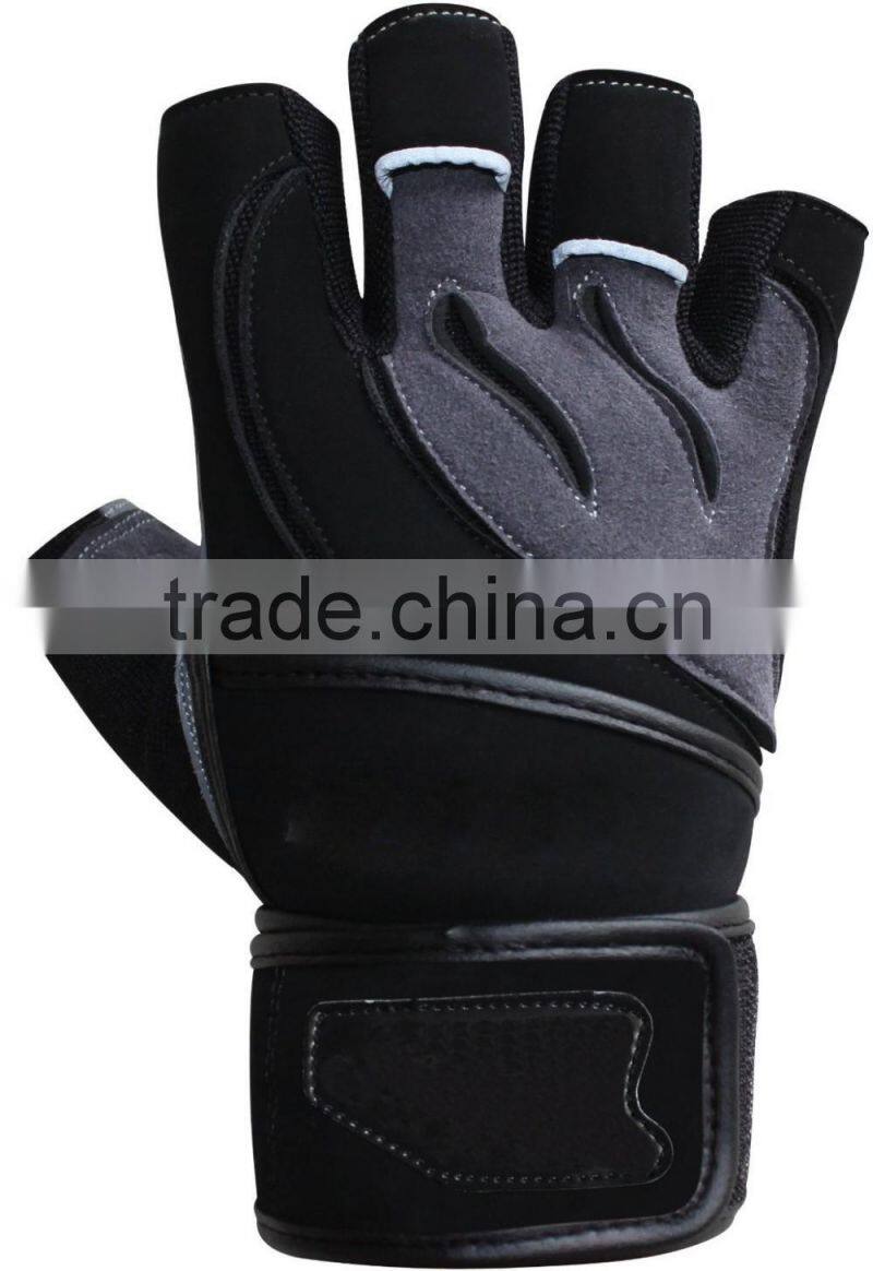 Leather Weight Lifting Padded Cotton Mesh Crochet Gloves/New Leather Weight Lifting Gym Gloves Crochet Mesh Cycling Gloves