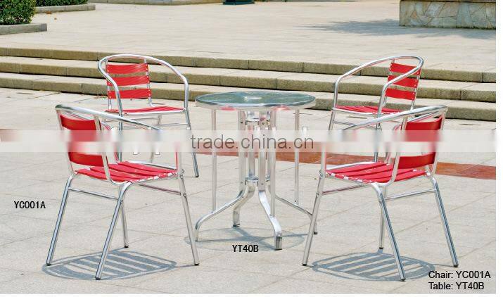 aluminum with glass dining table for sales YT40B