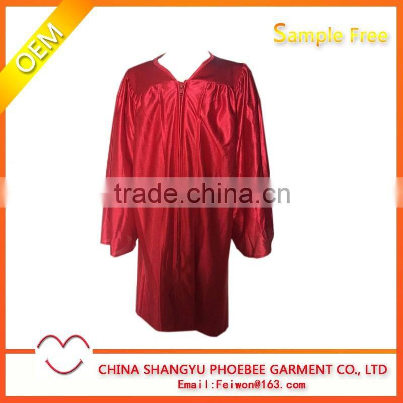 Wholesale Best Price Children Graduation Cap Gown Shiny Red