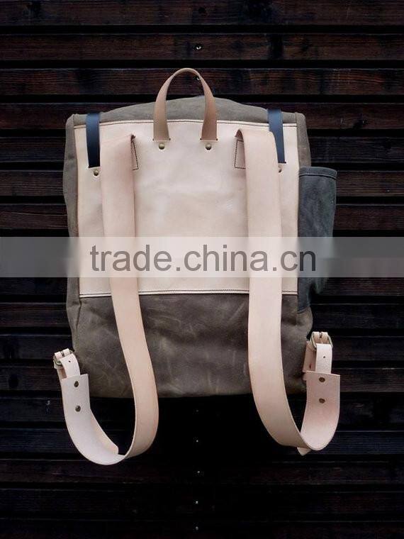 Custom high quality waxed canvas backpack