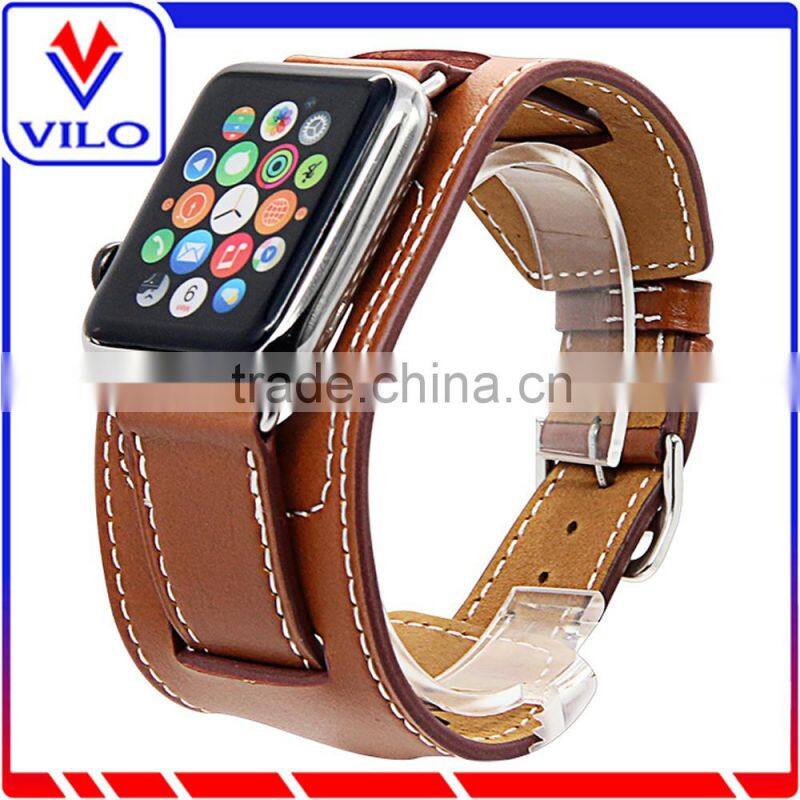 Genuine Leather Band Bracelet Cuff Wrist Watch Band For Apple Watch Cuff Leather Band
