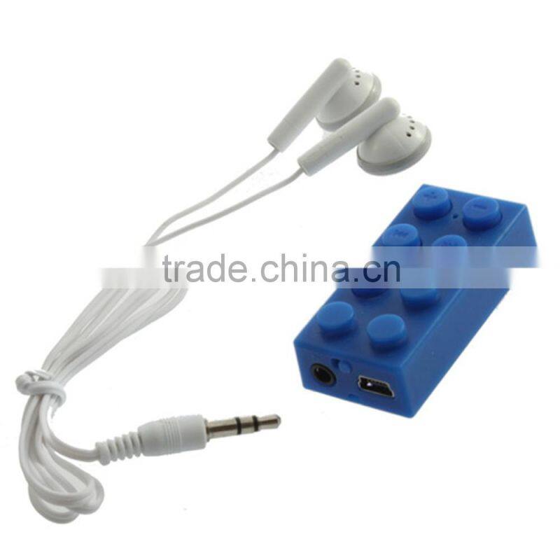 long playing time children building block mp3 player 2gb 4gb toy brick mp3