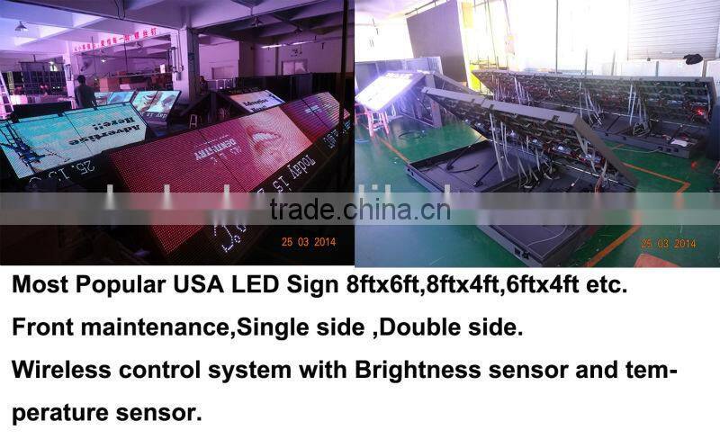 3ftx6ft P10 LED wall mounted single or double side outdoor advertising billboard panel