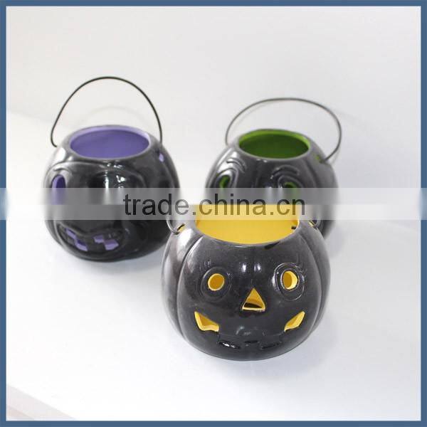Creative ceramic candle holder for halloween decoration