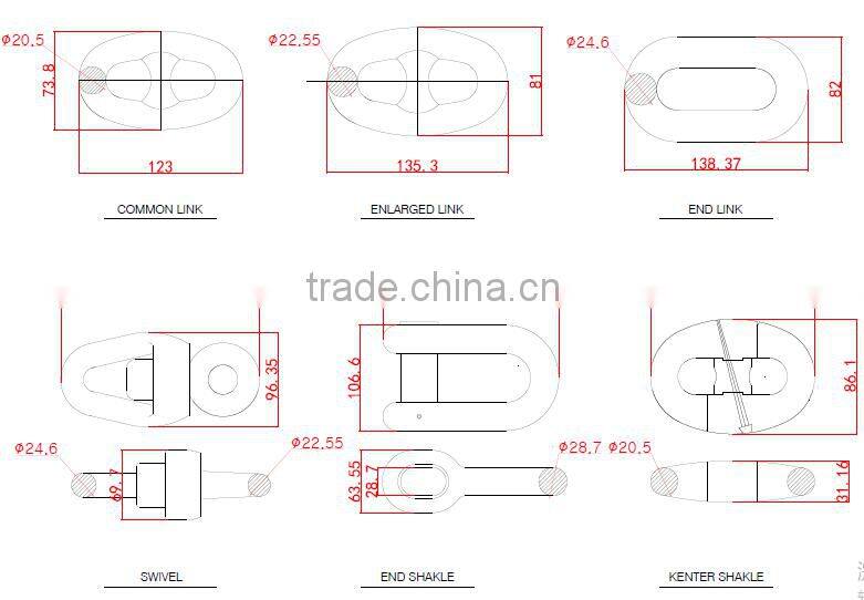 Ship Marine Galvanised Anchor Chain 20.5mm