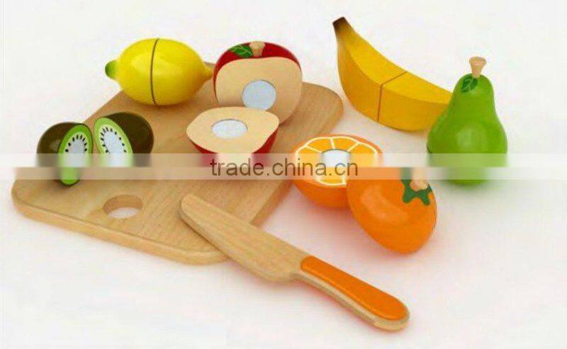 wood educational fruit set toy for children pretend play