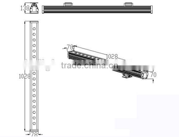 1000mm 24 watt led linear wall washer 24x1W