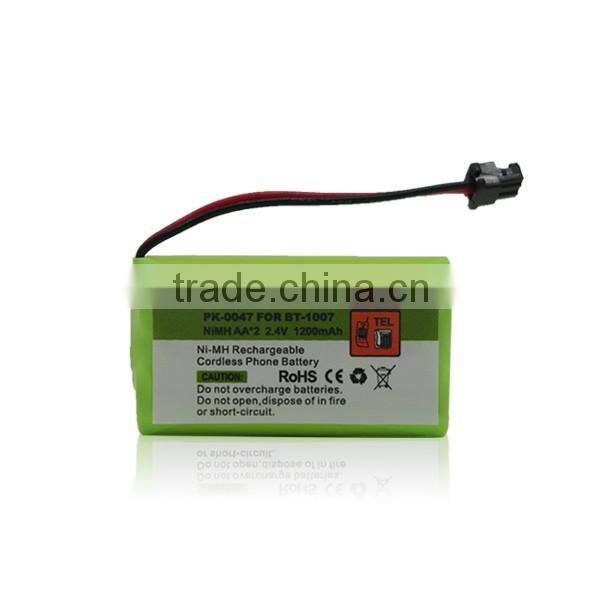 PK-0047 Ni-MH AA*2 2.4V 1200mAh cordless telephone cell for BT-1007