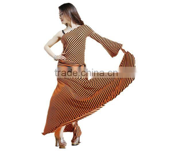 Cotton Belly Dance Costumes with Long Dress+Hip scarf (QC2237)