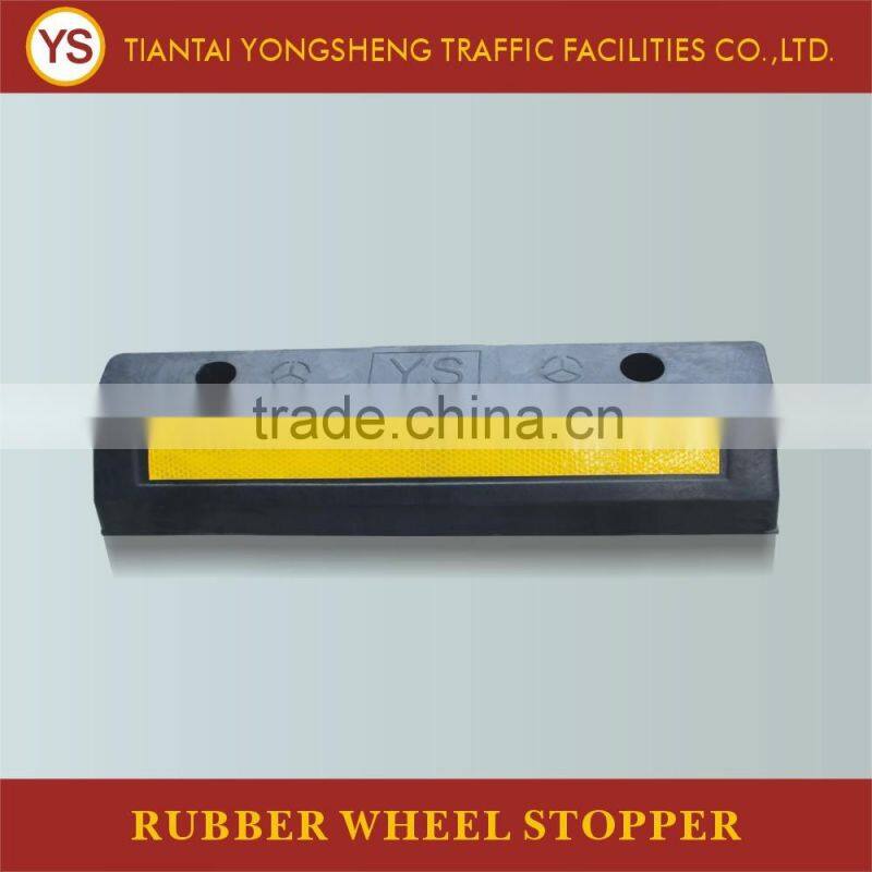 Black Rubber with Yellow Reflective Tape Car Wheel Stoppers