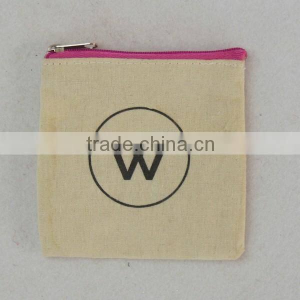 fashion small canvas zipper bag made in china
