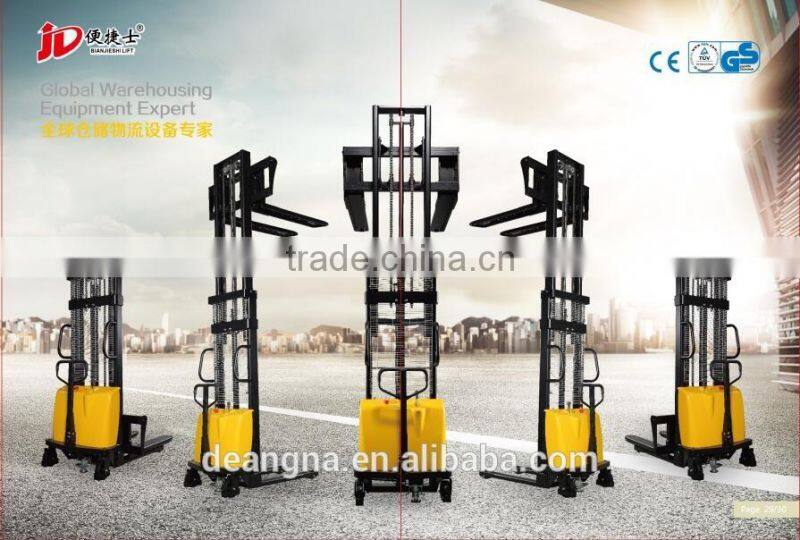Hand operated forlift semi electric stacker with best performance