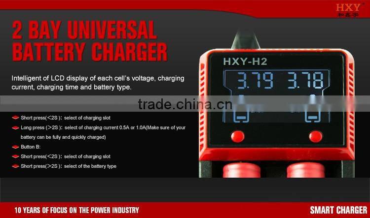 ni cd 2 3 aa rechargeable battery charger compatible with Li-ion, Ni-mh and Ni-cd Batteries